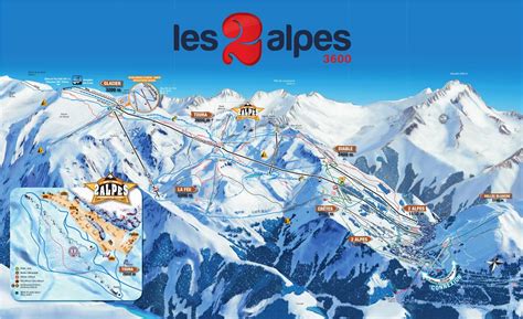 Les Deux Alpes Piste Map / Trail Map