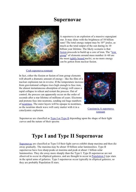 Types Of Supernovas