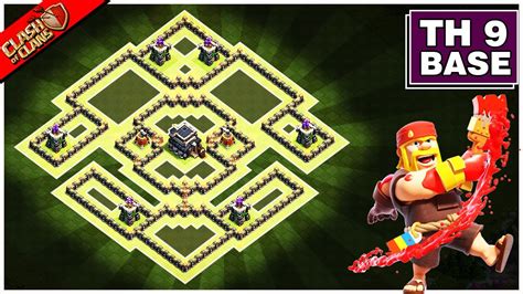 NEW STRONGEST! TH9 Hybrid Base Copy Link 2023 | COC Town Hall 9 Hybrid ...