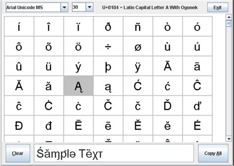 Character Map Symbols