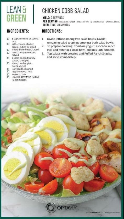 Chicken Cobb Salad Medifast Recipes, Diet Recipes, Cooking Recipes ...