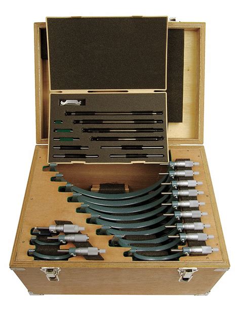 MITUTOYO Micrometer Set, Micrometers Included: 1 in, 2 in, 3 in, 4 in ...