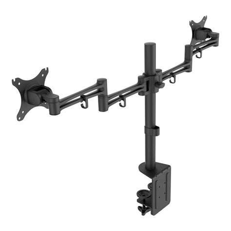 Double LCD Monitor Arm With Pole And Desk Clamp - from LINDY UK