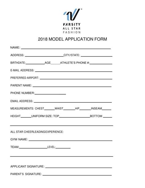 Model Registration Form Template | HQ Printable Documents