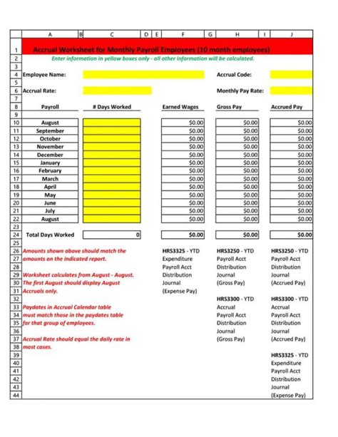 Payroll Accrual Spreadsheet Inside Payroll Report Template Variance ...