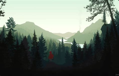 Wallpaper Minimalism, The game, Trees, Forest, Style, Landscape, Art ...