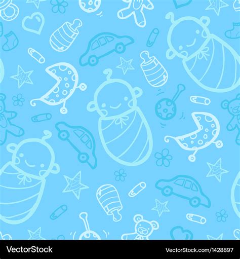 Baby boy blue seamless pattern background Vector Image