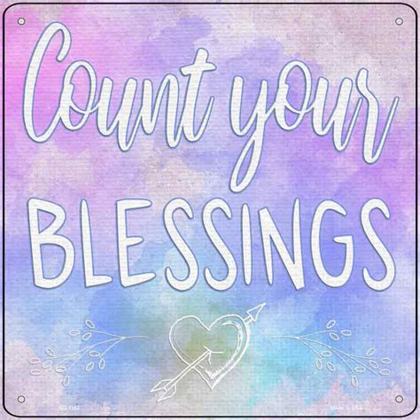 Count Your Blessings Novelty Metal Square Sign