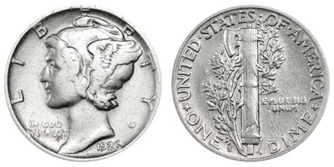 1926 S Mercury Dimes Winged Liberty Silver Dime: Value and Prices