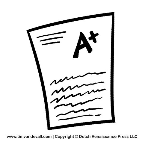 test-paper-bw-clipart - Tim's Printables