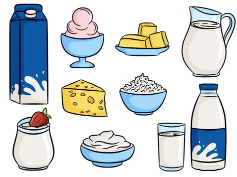 Milk and dairy products food set 2503674 Vector Art at Vecteezy