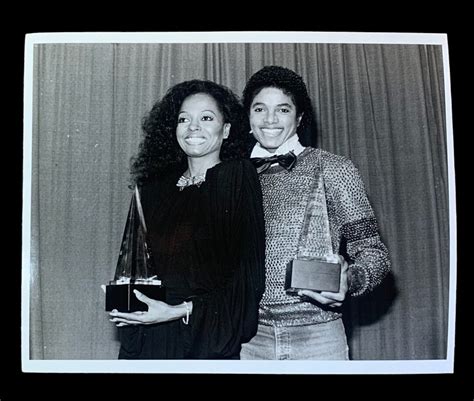 Michael Jackson Diana Ross American Music Awards 1981 Black and White ...