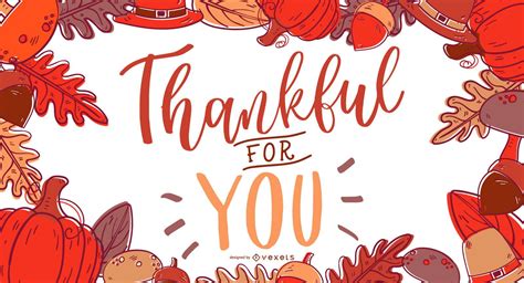 Thankful For You Banner Vector Download