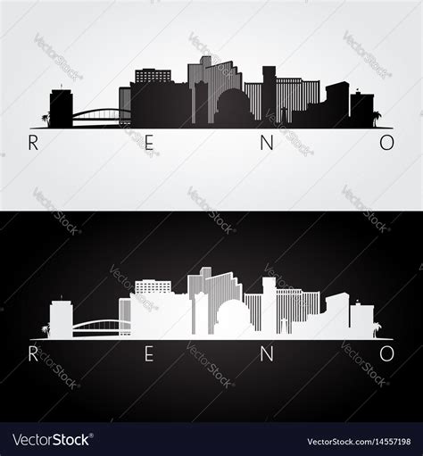 Reno usa skyline and landmarks silhouette Vector Image