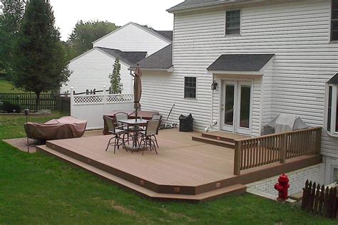 Ground level composite deck | 1000 | Patio deck designs, Decks backyard ...