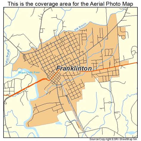 Aerial Photography Map of Franklinton, LA Louisiana