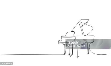 Grand Piano One Line Art Continuous Line Drawing Of Classical Musician ...