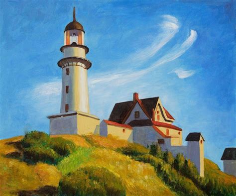 Edward Hopper, Lighthouse at Two Lights - Hand Painted Oil Painting on ...