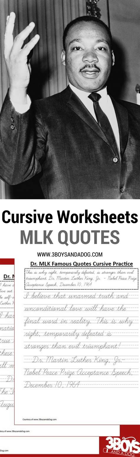 MLK Cursive Worksheets: Black History Lessons Grades 3-5