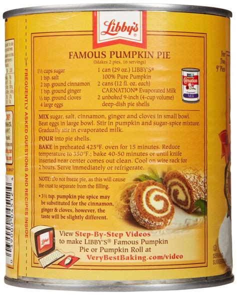 Libby's Pie & Pastry Filling, Pumpkin, 29 Oz | Pumpkin pie mix, Pumpkin ...