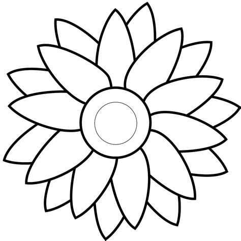 Clip Art Sunflower Outline - ClipArt Best