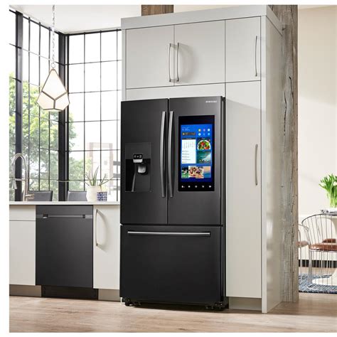 Samsung 24.2 cu. ft. Family Hub French Door Smart Refrigerator in Black ...