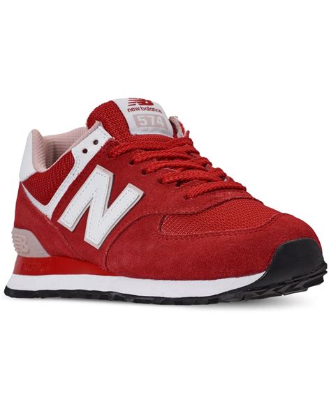 New Balance Women's 574 Casual Sneakers from Finish Line - RED/WHITE ...