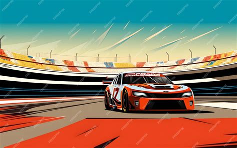 Premium AI Image | Colorful Illustration nascar race car sports background