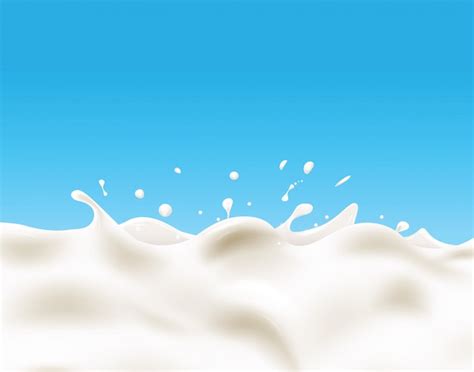 Premium Vector | Milk background on blue background.