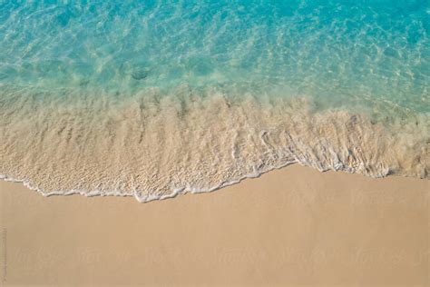 "Aerial View Of Beautiful Idyllic Calm Turquoise Ocean On White Sand ...