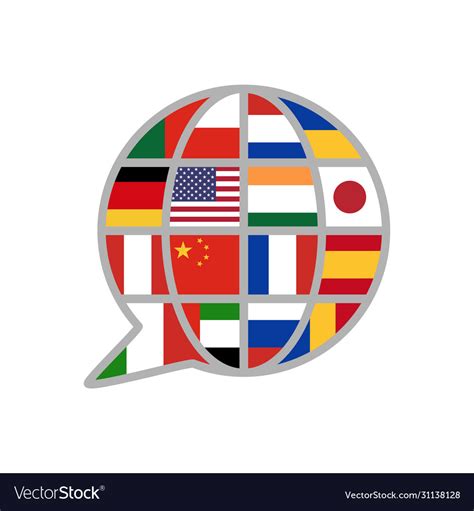 Foreign language translation creative icon logo Vector Image