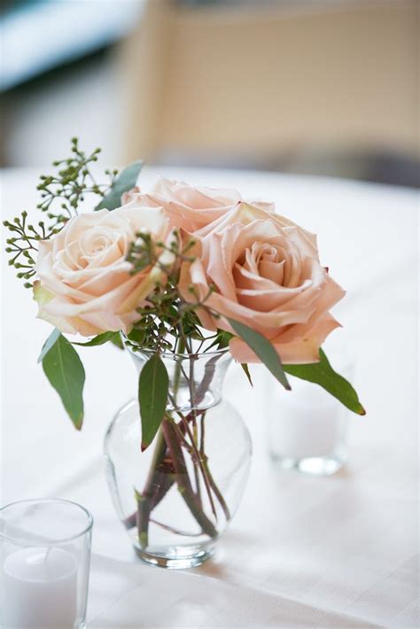 Simple Blush Rose Flower Arrangement | Sara Wight Photography https ...