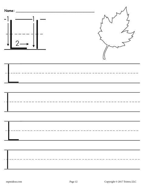 FREE Printable Letter L Handwriting Worksheet! – SupplyMe