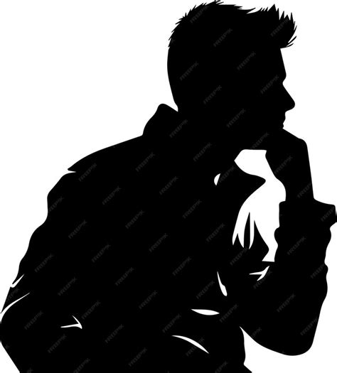 Premium Vector | Thinking man vector silhouette illustration 5