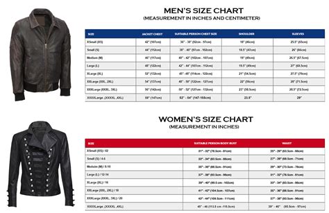 Size Chart - USA Jacket