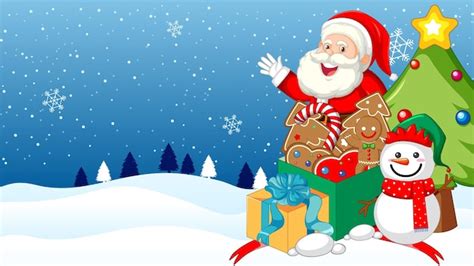 Free Vector | Happy Santa Claus with Lots of Gifts