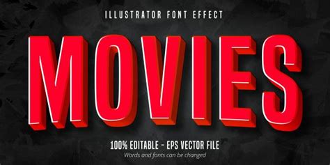 Movies Text, 3d Red Movie Style Editable Font Effect in 2020 ...