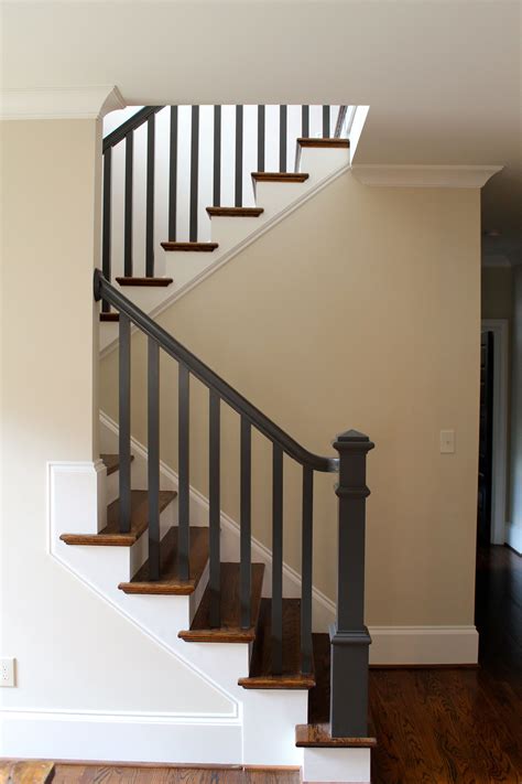 Black Pine Studio -Dark painted stair rail -Beautiful! | Painted stair ...