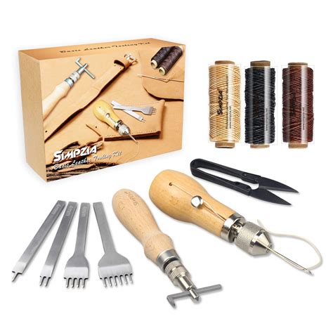 Leather Sewing Kits SIMPZIA Leather Stitching Tools, Leather Tools and ...