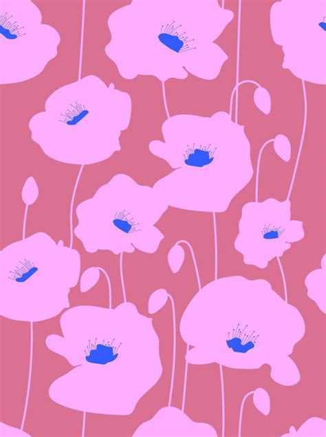 Seamless pattern in the form of a poppy flower. Vector illustration ...