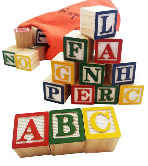 Buy Skoolzy ABC Wooden Blocks for Toddlers - 30 Wood Alphabet Blocks ...