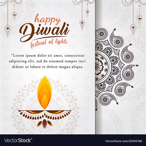 Happy diwali greeting card design Royalty Free Vector Image