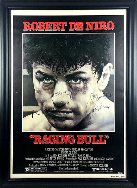 'Raging Bull' Cast Autographed Movie Poster Framed