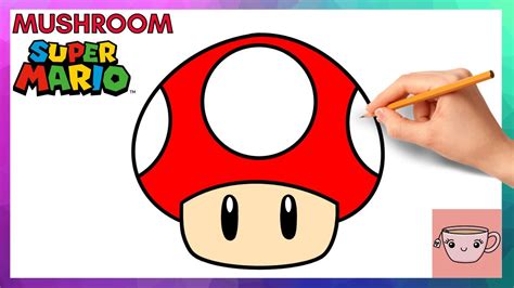 How To Draw Mushroom from Super Mario Brothers | Easy Step By Step ...