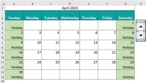 Calendar Template In Excel - Create Simple & Dynamic Calendar