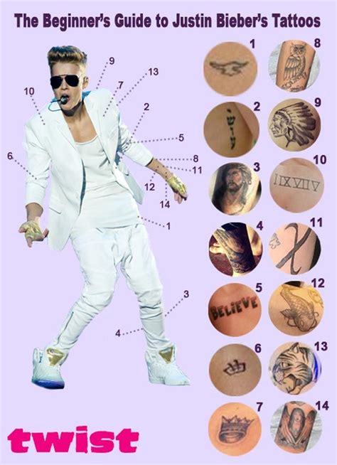 We mapped out justin bieber s massive tattoo collection – Artofit