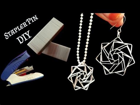 How to make earing and pendant made with stapler pin|DIY stapler pin ...