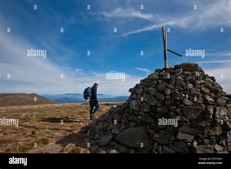 Mount Bogong (1986m) summit cairn. Victoria's highest point Stock Photo ...