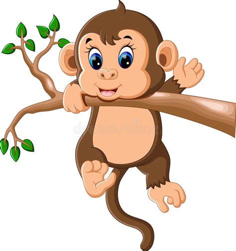 Cute baby monkey cartoon stock vector. Illustration of mammal - 70354705