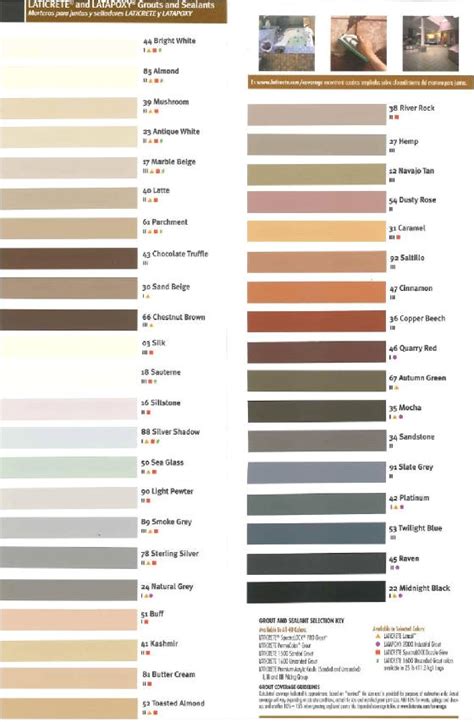 Custom Grout Color Chart | AdinaPorter